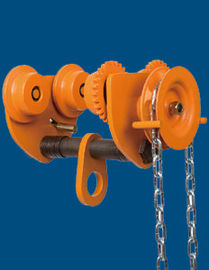 Jib Crane Push Travel Trolley Hoist , Chain Sling 10 Ton Geared Chain Block Trolley